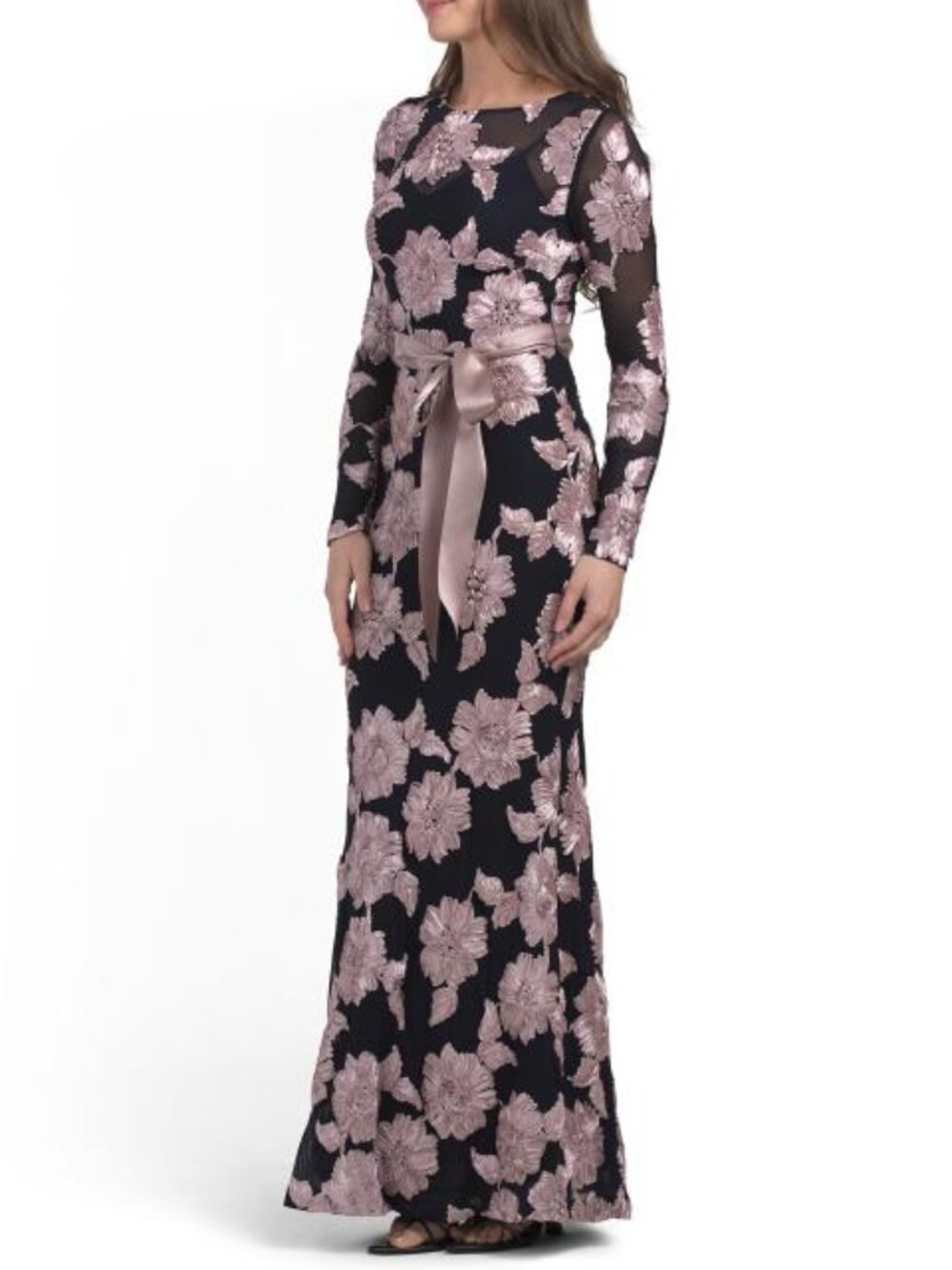 BETSY & ADAM Soutache Flower Gown